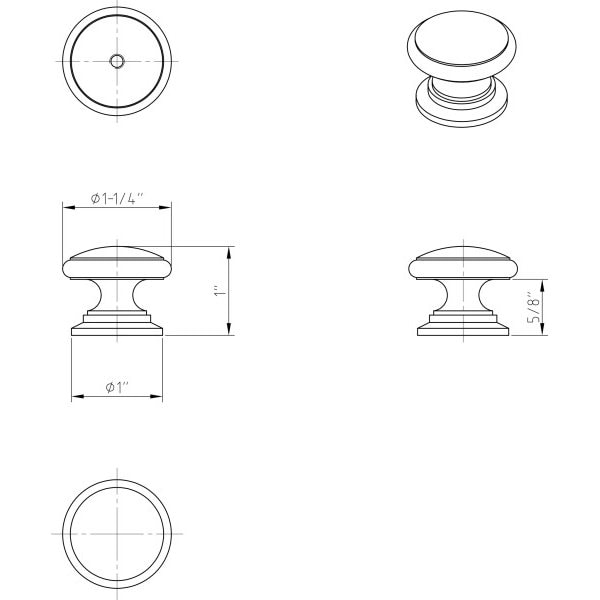 1-1/4 Diameter Gun Metal Durham Cabinet Knob